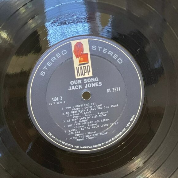 Jack Jones – Our Song (Vinyl, 1967) Kapp Records KS 3531 VG+ LP Record Album - Picture 10 of 11
